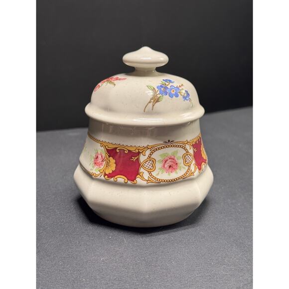 Vintage Covered Jar Trinket Box Sugar Bowl – 4" Tall - Picture 4 of 14